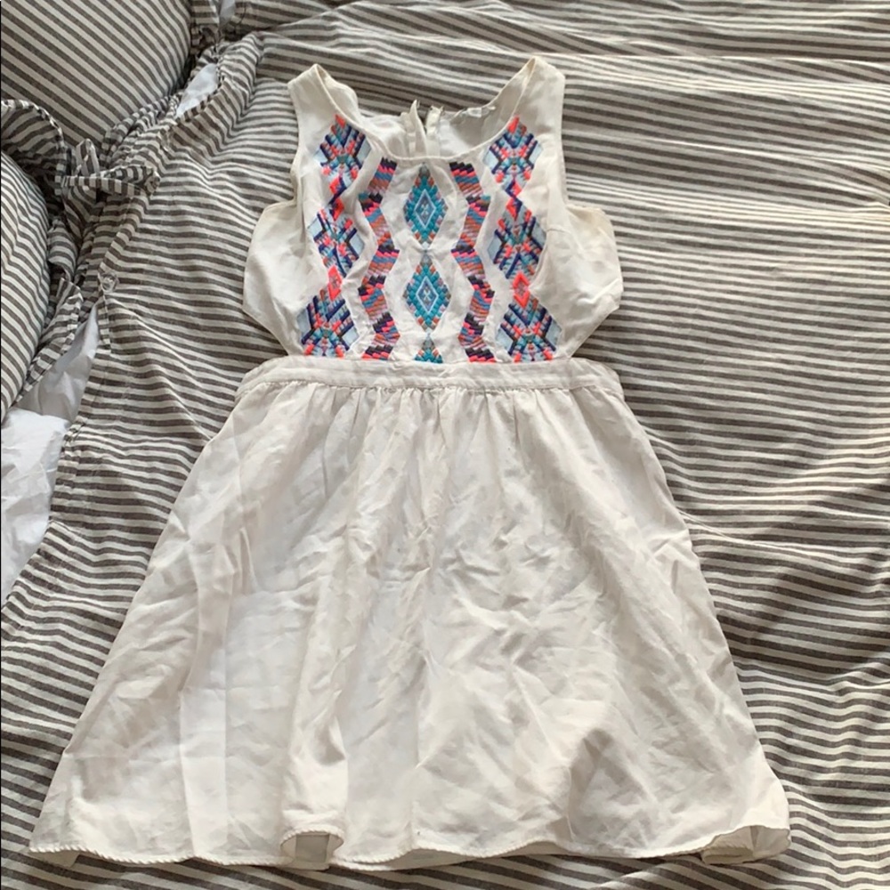 White cut out dress with cute pattern